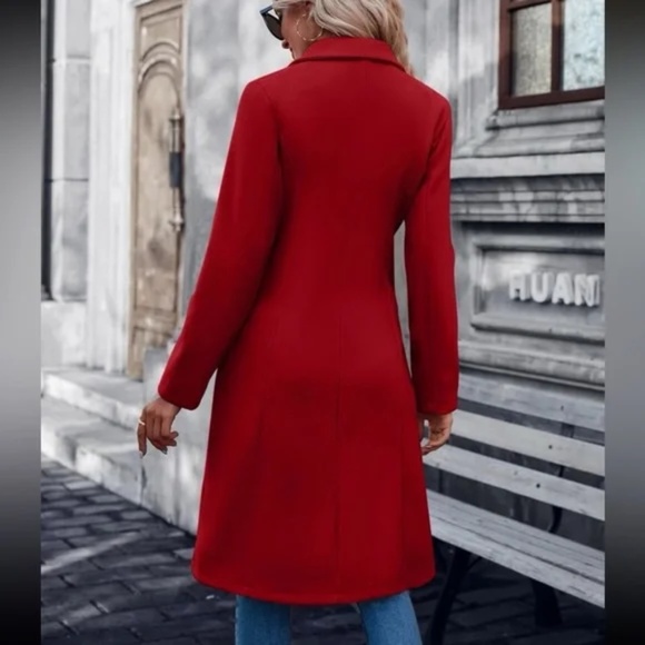 Cozy Double Breasted Tweed Trench Coat Jacket - Picture 6 of 8